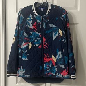 JoyLab Women's Navy Floral Bomber Jacket